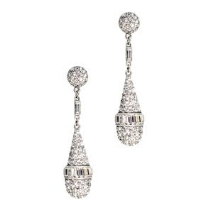 Silver Swarovski Crystal Teardrop Earrings